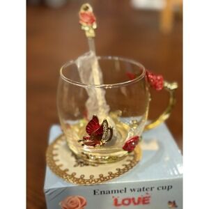 Creative Glass Cup Home Flower Tea Cup Heat-resistant Water Cup Milk Coffee Mug